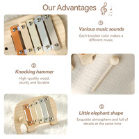 Hot Selling Unisex Montessori Wood Teddy Bear Music Toy 5 7 Years Eco-friendly Early Learning Piano Percussion Instrument for