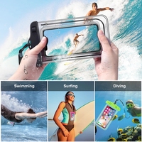 Sacs de Natation Étanches Étui de Téléphone Luminescent Pochette Étanche Housse en PVC pour iPhone 12 Pro Xs Max Galaxy S10