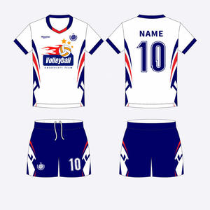 طقم زي كرة طائرة مخصص بتصميم مطبوع بالكامل |   قميص فريق للرجال والنساء |   طقم كرة طائرة قابل للتنفس للتدريب والمباريات - Product Image 2