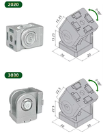 Charnière robuste en profilé aluminium à rainure en T pour cadre modulaire 2020 2040 4040 et porte de machine CNC