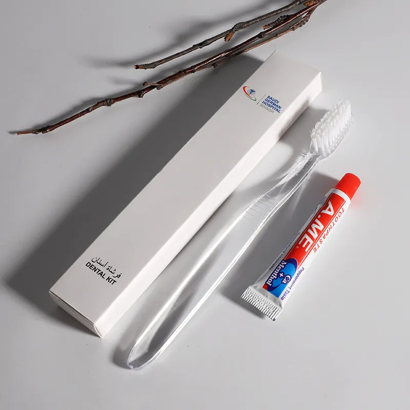 Оптовая продажа, зубная паста и набор мягких зубных щеток для путешествий в отеле