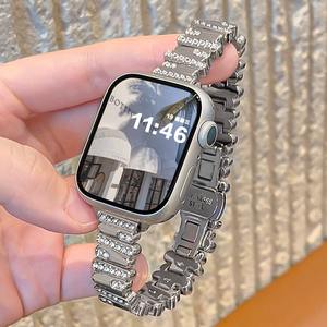 Correa de Reloj de PVC de Lujo de 14 mm, <span class=keywords><strong>Compatible</strong></span> <span class=keywords><strong>con</strong></span> Relojes Band 10/9/8PRO y Fit 10/9/8 Series, Acero Inoxidable - Product Image 4