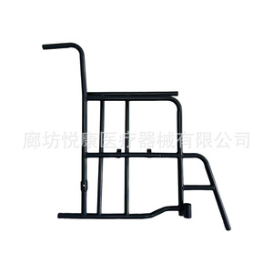 Cadre de fauteuil roulant en acier épaissi gris, manuel, pour personnes handicapées - Product Image 4