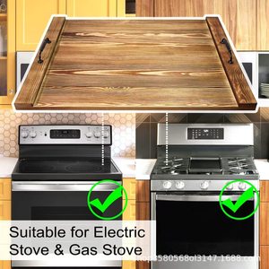 Plateau de cuisine en bois massif, rectangulaire, couvercle de cuisinière, plateau de service durable pour la cuisson et la présentation des aliments - Product Image 5