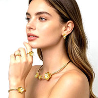 CH-LHR02211 Bague délicate en pierres naturelles colorées, plaquée cuivre réglable, pour femme, style montre, vente en gros