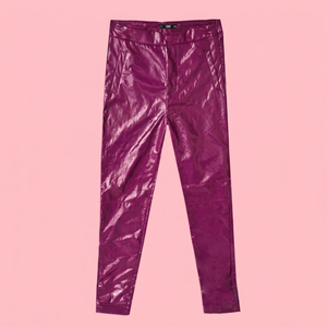 Pantalones de Cintura Alta, de Cuero de la Mejor Calidad, Color Sólido, Corte Regular, Largos, Estilo Casual, Elásticos, Transpirables para Invierno - Product Image 6