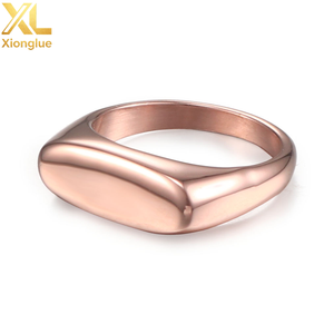 4mm Width Stainless Steel Rectangle Band <b>Ring</b> Hand Polished Minimalist <b>Plain</b> <b>Ring</b> for Women Men - Product Image 2