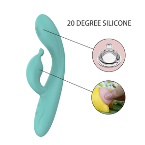 초부드러운 액체 실리콘 10가지 진동 모드 듀얼 모터 가열 성인용 토끼 진동기 여성용 G-스팟 및 클리토리스 쾌감 - Product Image 5