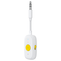 Mini adaptateur audio AUX 3,5 mm portable 2-en-1 pour émetteur-récepteur, idéal pour avion, télévision, écouteurs et haut-parleurs