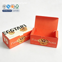 Boîte en carton à couvercle rabattable pour tartelettes aux œufs et pâtisseries Pastéis de Nata, emballage alimentaire personnalisable avec logo pour boulangerie à emporter