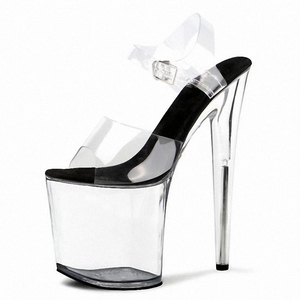 Sandali <span class=keywords><strong>con</strong></span> Plateau in Cristallo da 20cm/8 Pollici per Nightclub e Matrimoni, <span class=keywords><strong>Scarpe</strong></span> da Pole Dance <span class=keywords><strong>Trasparenti</strong></span> <span class=keywords><strong>con</strong></span> <span class=keywords><strong>Tacco</strong></span> Alto per Modelli - Product Image 3