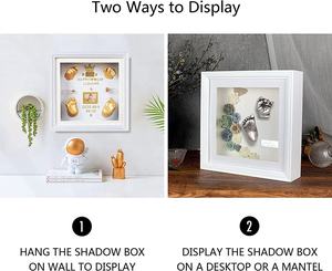 Bricolage 3D peinture couleur or <span class=keywords><strong>et</strong></span> argent pour bébé, ornement <span class=keywords><strong>de</strong></span> <span class=keywords><strong>pied</strong></span>, boîte d'ombre, affichage suspendu au mur ou sur une Table - Product Image 4