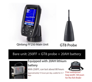 เครื่องหาปลา FF250 ภาษาจีน แบบมีสาย โซนาร์สำหรับตกปลาบนแพ GT8 ทรานสดิวเซอร์ กันน้ำ ไต้หวัน - Product Image 3