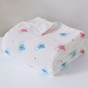 Wholesales Custom 110*110 cm Baby <b>Blankets</b> 100% Organic Cotton <b>Blanket</b> 6 Layers Muslin Swaddle <b>Wrap</b> - Product Image 3