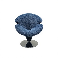 Fauteuil pivotant créatif en tissu bouclé, design moderne, base en acier inoxydable, idéal pour appartement, salon, hôtel - Vente en gros