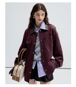 VEGA CHANG Neuer Mittellanger Mantel für den Herbst Vintage <span class=keywords><strong>Patchwork</strong></span> Revers Jacke im Hafen-Stil - Product Image 1