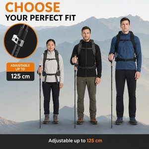 Custom Nordic 5-section Ultralight 3k Carbon Fiber Collapsible Folding Hiking Trekking Poles <b>Walking</b> <b>Stick</b> - Product Image 2