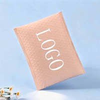 Enveloppe à bulles en polyéthylène écologique, rembourrée, auto-adhésive, imperméable, pour l'emballage de cosmétiques, vente en gros