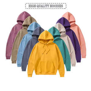 OEM Cotton Thick Blank Plain Heavyweight Oversized Hoodies Pockets Unisex Custom Logo Plus Size Men's Hoodies - Product Image 2