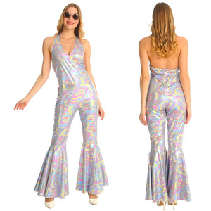 Mono Metálico Brillante Retro para Mujer, Traje de Discoteca Años 70, Disfraz para Fiesta de Halloween, Cosplay, Actuación - Product Image 2