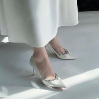 Neu eingetroffen: Spitze Pumps mit flachem Schaft, Strass, Lackleder, Stilettoabsatz, Slip-On, Gummisohle, sexy Herbstschuhe für Damen