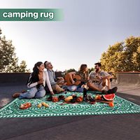 Tapis d'extérieur personnalisé réversible, pliable, en peluche tissée, imperméable, lavable, antidérapant, toutes saisons, pour voyage, camping, pique-nique, plage, en PP