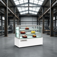 Vitrine à gâteaux japonaise à température unique, 45 degrés, avec refroidissement par air, en verre, à commande numérique et dégivrage automatique