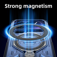 Étui de téléphone magnétique en métal de luxe résistant aux chocs personnalisé avec support d'anneau pour Xiaomi 17 Pro Max, compatible avec la charge sans fil