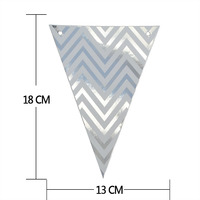 Guirlande de bannière en carton doré rose de 3 m avec 12 drapeaux pour la décoration de fête de naissance, de fête d'anniversaire, de décoration de chambre d'enfant, guirlande de bannière