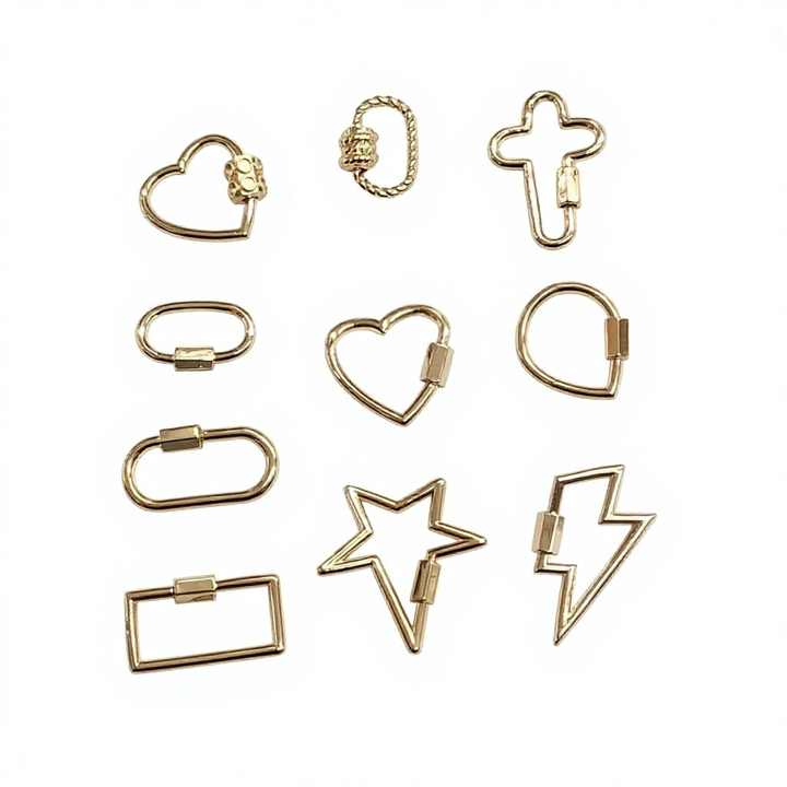 JF1308 Shiny 18K Gold Plated Heart Clasp - Elegant & Durable