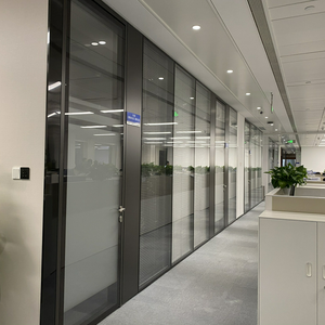 투명 단일 유약 사무실 분할 벽 유리 모든 유리 방 상용 사무실 용 프레임리스 유리 파티션 벽 - Product Image 2