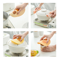 Napperon de table de Noël rond imprimé, antidérapant, avec dessin animé, pour enfants, en silicone, avec sous-verre.