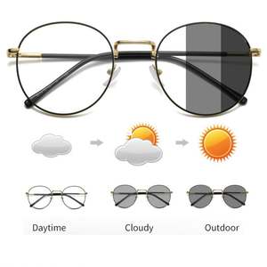 Gafas Redondas con Logotipo Personalizado 2025, Monturas de Aleación con Bisagras de Resorte, Anti Luz Azul, Fotocromáticas, para Hombre y Mujer - Product Image 1