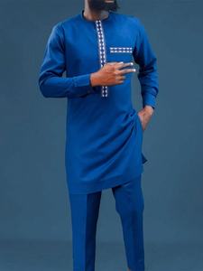 Traje elegante para hombre, traje <span class=keywords><strong>de</strong></span> 2 piezas bordado tradicional, estilo étnico musulmán, boda festiva, traje completo <span class=keywords><strong>de</strong></span> lujo para hombre, ropa - Product Image 6