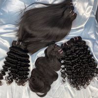 Penjual Rambut India Mentah 100% Tanpa Proses, Super Double Drawn, Raw Cuticle Aligned, Ekstensi Rambut Manusia Virgin