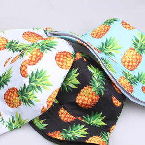 Chapeaux <span class=keywords><strong>Bob</strong></span> d'été Fitspi pour femmes et hommes, imprimés fruits ananas cerise citron, chapeaux Panama double face, chapeaux de pêcheur à deux côtés - Product Image 5