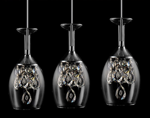 Ciondolo luce cucina isole pranzo K9 lampadario in cristallo Wineglass lampada a sospensione Bar fumo caffè - Product Image 3