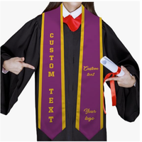 Écharpe de graduation personnalisée populaire pour étudiants en échange d'études à l'étranger, écharpe de graduation nationale unisexe
