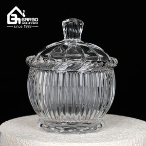 Bouillon Overdekte Glazen Snoepschotel Gesneden Glazen Snoeppot Met Deksel Kleine Glazen Opslagcontainer - Product Image 5