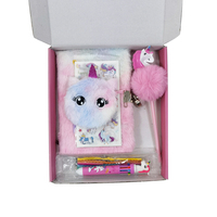 Carnet Secret de Licorne avec Couverture en Tissu Portable, Kit Journal Intime 6 Pièces avec Cadenas et Clé pour Filles Princesses, Cahier en Peluche