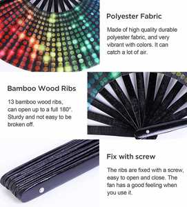 Éventails à main en bambou écologiques personnalisés avec logo gravé, vente en gros promotionnelle - Product Image 5