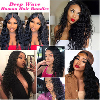 Extensions de Cheveux Humains Naturels Vierge Brésiliens Ondulés Profonds 10A, 30 38 40 Pouces, Alignés aux Cuticules, Pas Chers