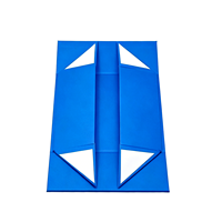 Boîte en papier rigide pliable avec rabat magnétique, logo personnalisé, bleu royal, doublure en éponge, emballage cadeau portable de luxe, pliable