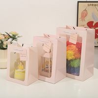 Boîte Cadeau Florale Classique Bloom Packing avec Fenêtre, pour Bouquet, à Suspendre, en Matériaux Recyclés, Laminage Flexo, Luxe