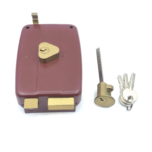 Serratura per Porta in Legno <span class=keywords><strong>CISA</strong></span> CASA TYPE ad Alta <span class=keywords><strong>Sicurezza</strong></span> con Doppio Cilindro 140mm per Mercato Medio Orientale, in Ottone 105A con Catenaccio Separato - Product Image 5