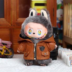 Blouson de moto à capuche Labubu pour garçons, automne-hiver, coupe-vent, en peluche - Product Image 4