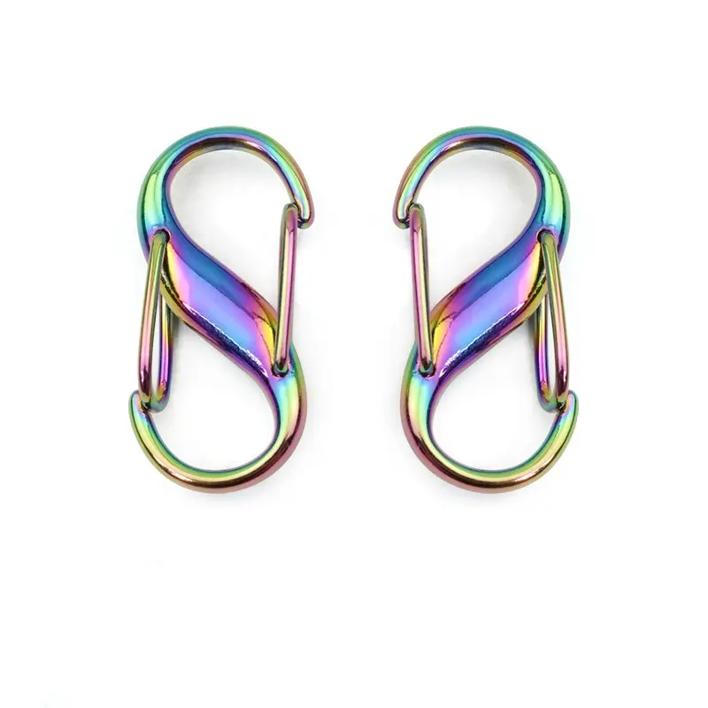 8mm arcobaleno S ganci S tipo fibbia borsa da esterno Carabiners