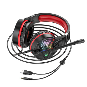 <span class=keywords><strong>Casque</strong></span> supra-auriculaire de jeu à connexion USB extraordinaire avec microphone suspendu <span class=keywords><strong>Casque</strong></span> supra-auriculaire de jeu cool avec lumière LED - Product Image 4