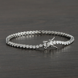 2Mm Bag Set Tennis <b>Bracelet</b>, European and American Single-row <b>Copper</b> Set Zirconium Hip-hop <b>Bracelet</b> Tanjing Fashion - Product Image 3