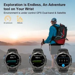 Dm56 gps smartwatch 5ATM 50m sâu không thấm nước 65W Độ cao áp suất khí quyển theo dõi la bàn email lịch cho thể thao ngoài trời - Product Image 3